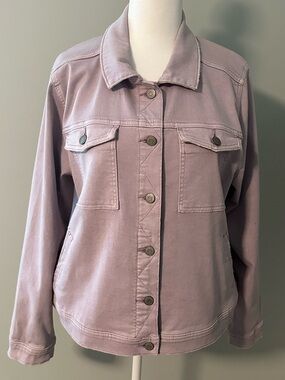 Sonoma Lavender Purple Denim Jacket 1X Plus Size